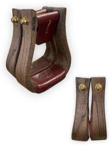 Nettles The Flatbottom Premium Western Stirrup 2 Tread and Regular Size, No Leveler - Stained