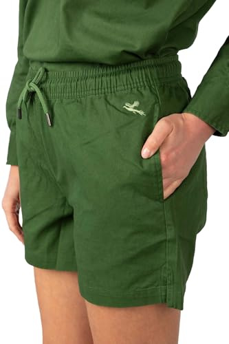 Ladies Cotton Shorts Women's Pull On Chino Short Elastic Waist 7 Colours (UK, Numeric, 10, Regular, Regular, Olive)