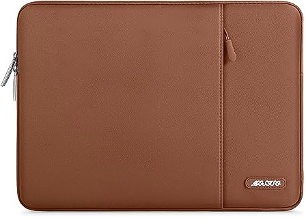 MOSISO Laptop Case 15 inch, 15 inch Laptop Sleeve Compatible with MacBook Air 15 M4 A3241 M3 A3114 M2 A2941 2025-2023, Dell XPS 15, Polyester Vertical Computer Sleeve Bag with Pocket, Caramel Brown