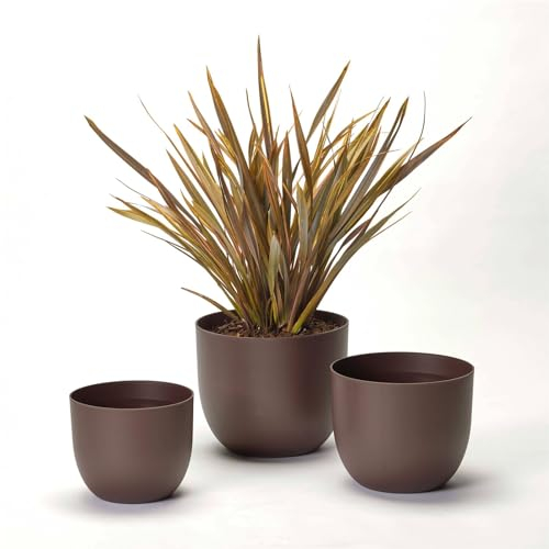 Euro 3 Plast Pflanzkübel 'Rio', rost, Ø 34 x H 28 cm