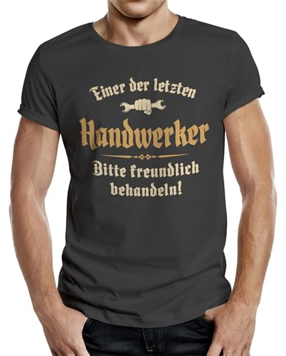Herren Männer T-Shirt für Handwerker: Bitte freundlich behandeln