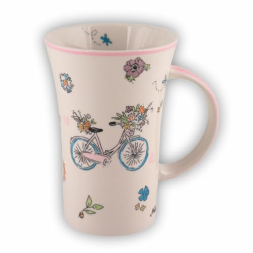 440s Mila Keramik-Becher Coffee-Pot ca. 500 ml Summer Cruising Rad-Tour ins Grüne ab in die Tee-Pause & Kaffee-Genuß-Zeit als Geschenk und Geschirr fürs eigene Glück & Vergnügen