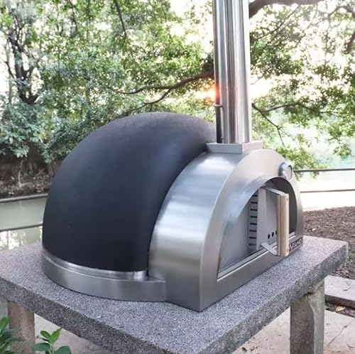 Fiamo Countertop Italian Wood Gas Clay Brick Pizza Oven - 34x35x43in (Gas)