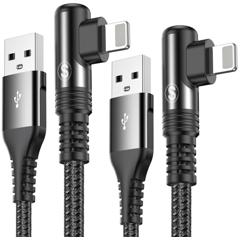 i Phone Ladekabel Ligtning Kabel [2Stück 1M],SWECENT 90 Grad Winkel Ligtning Schnellladekabel kompatibel für i Phone 14/13/11/XS/XS Max/XR/X/8/8 Plus/7/7 Plus/ 6s/6s Plus/6/6 Plus/SE/iPad Mini/Air/Pro