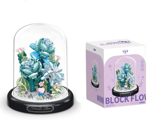 Pezicco Set di Costruzioni, Fiore e Pianta Giocattolo Blocchi di Costruzione DIY Costruzioni Decorazioni Bouquet Collezione Botanica Creativo Regalo con Coperchio Antipolvere (522PCS)