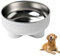 Duuclume Cuenco para mascotas, cuenco de agua de acero inoxidable para perros y gatos, plato inferior de goma antideslizante para alimentos secos y húmedos, fácil de limpiar, apto para lavavajillas