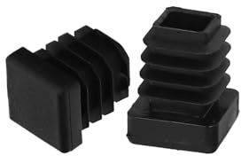 Endstück für den Innenbereich, Kunststoff, quadratisch, 16 x 16 mm, Schwarz, Beutel mit 200 Stück, für Tisch, Stuhl, Möbel, Regal