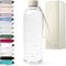 KIVY Grande bouteille d'eau de 1,5 l [légère et incassable] – Convient à sac à dos et porte-gobelet pour voyage, sport, école – Transparente, sans paille, 1,5 litre