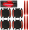 Tiryns 8Pcs Car Door Handle Guard Film, Universal Safety Reflective Strips Carbon Fiber Scratch Protector, Red