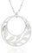 Equilibrium Filigree Circle Leaves Silver Plated Sparkle Pendant Necklace