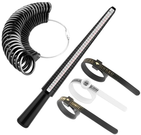 Ring Measurement Tool Kit Ring Sizer UK with Clear A-Z Sizes Ring Measurement Tool (UK Sizes) for Measuring Rings Diameters Finger Ring Size Measure for Women and Men Rings