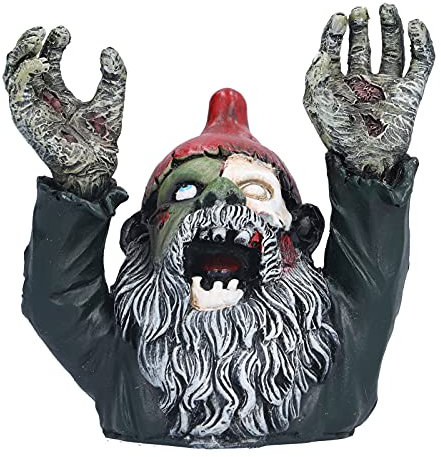 Akozon Statua del Nano Zombi da Giardino, Statua/scultura da Giardino del Nano Zombi Malvagio - Decorazione Esterna/ornamento di Halloween Tema Spaventoso