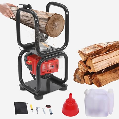Gasoline Log Splitter, 64CC 2-Stroke Air Cooling Wood Splitter, 2500W 9000rpm Kindling Splitter, Firewood Splitter with Toolkit Bag, 60dB, 1.5L Fuel Tank Capacity, for 9.4-inch Wood