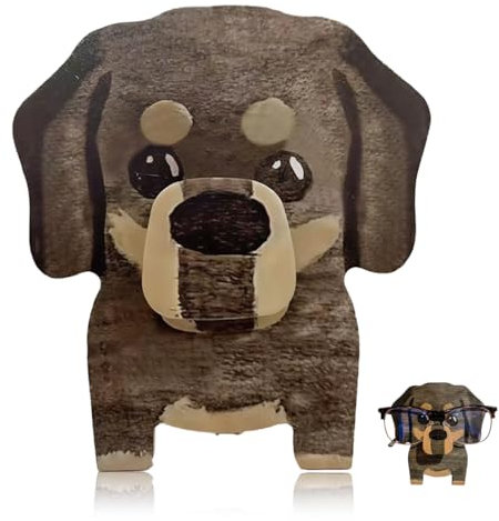 NHQZ NHQ Portaocchiali,Supporto per Occhiali da Vista in Legno 3D,Oggetti Decorativi per la Casa,Accessori Scrivania,Gadget Divertenti,Oggetti Casa(Bassotto)