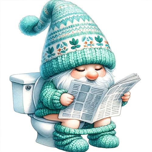 Generisch 5D Wichtel Diamond Painting für Erwachsene,Toilettenzwerg Diamant Painting Kits Bilder,Diamant Malerei DIY Diamond Painting Bilder Set 30x30cm für Wanddekor #1