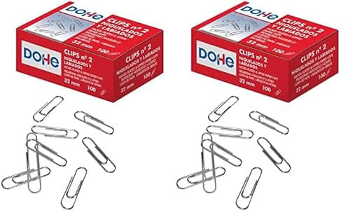 MTL 200er Pack vernickelte Büroklammern, Clips 32 mm