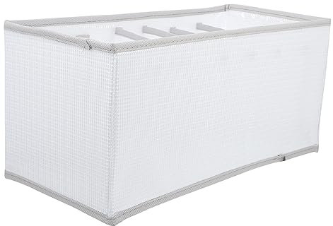 ANDRESLAD 1pc Wardrobe Clothes Container Foldable Storage Basket Collapsible Stackable Storage Box Pvc Material Large Capacity Storage Box for Jeans Gray
