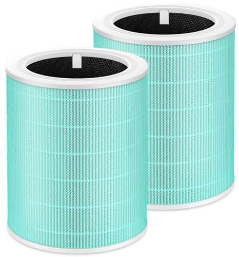 Core 600S Toxin Absorber Replacement Filter for LEVOIT Core 600S & Core 600S-P Air Purifier, 3-in-1 H13 True HEPA, High-Efficiency Activated Carbon, Core 600S-RF-TX, 2 Pack, Green