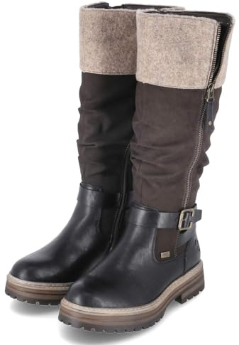 Rieker 93092-90 Schaftstiefel Textil & Synthetik Damen in schwarz