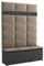 Brent - Garderobenschrank Flur Schwarz mit sitzbank 150 cm Breit Luton 3 - Multifunktionale Flurgarderobe Set mit Stauraum und Wandpaneel, Garderobe mit Sitzfläche und Kleiderhaken