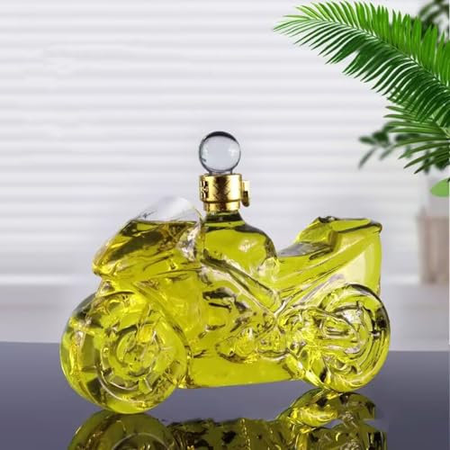 DUOAZJL Statue d'art - Carafe à Whisky Moto 750 ML, Carafe à Whisky, Carafe à vin ou à Liqueur, Bouteille Vide en Verre Moto, canette scellée en Forme de Voiture
