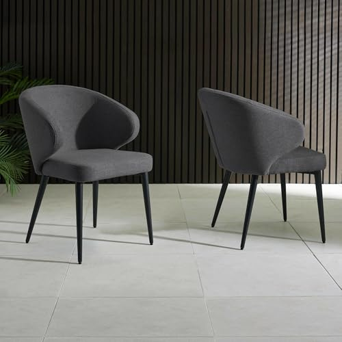 Julian Bowen Marcus Dining Chairs, Set of 2, Grey - H82 x W57 x D63cm