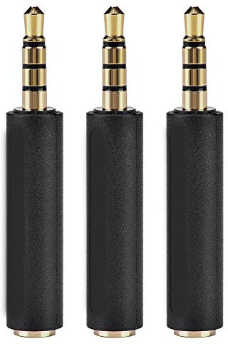 Elprico Schwarzer CTIA-to-OMTP-Adapter, 3,5 Mm -Konverter OMTP zu CTIA-Adapter BI-Direktional 3,5-mm-Kopfhörer-Jackkonverter für Smartphones-Tablets, Kopfhörerzubehör (3PCS)