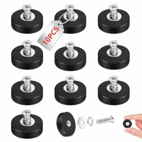 10 Stück Magnet Gummiert 22 mm,5.5kg Superstarke Saugkraft | Magnetischer Montagesockel, Rutschfest, Gummi Neodym Magnete, für Fahrzeuge, Befestigungswerkzeuge