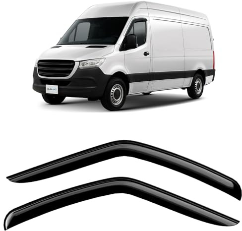 CLIM ART Windabweiser kompatible mit Mercedes Sprinter 19-26 - Klebe 2 St. | Regenabweiser Autofenster Regenschutz Mercedes-Benz Sprinter – bruchsicher Polycarbonat, kratzt nicht, wetterfest, frischluft
