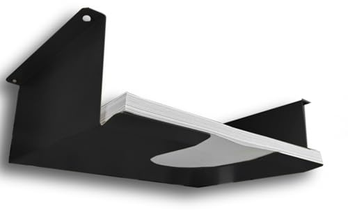MegaMaxx UK Under-Desk A4 Paper Tray – Black Finish - Steel Document Holder for Office, Workshop, Warehouse or Classroom - Printer Accessories – Desk Mounted Paper Storage – UK Made