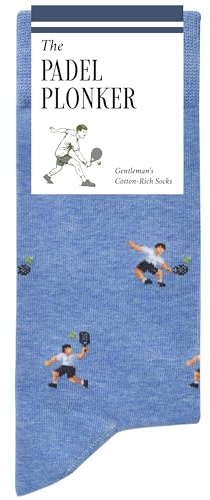 The Padel Plonker Socks - Funny Padel Tennis Men's Socks - Gift for Men | 1 x Pair, Size 7-12, Blue, Premium Cotton Blend - Sock Gift for Padel Players, Coaches & Fans - The Athletic Gent