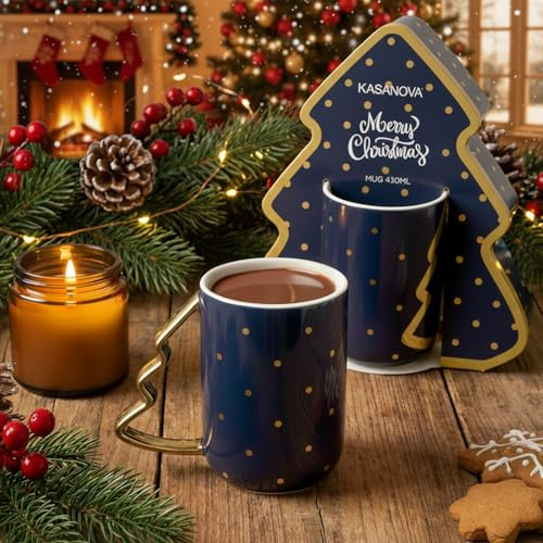 KASANOVA Tazza natalizia blu 430 ml Merries Collection