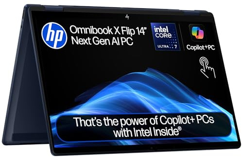 HP OmniBook X Flip 2-in-1 Next Gen AI 14 Laptop | CoPilot+ PC | Intel® Core™ Ultra 7-256V Processor | 16GB RAM | 1TB SSD | Intel Arc™ 140V Graphics | 2K OLED Touchscreen | Windows 11 | 14-fm0006sa