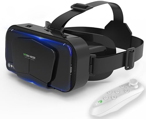 3D VR Gafas de Realidad Virtual con Controlador Bluetooth, Compatible 5 Inch - 7 Inch Pulgadas Smartphone Amplia compatibilidad por Android/Phone