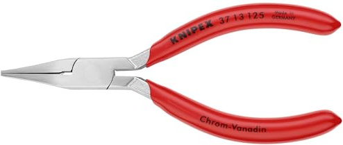 KNIPEX Tools 37 13 125 Smooth Jaw Flat Nose Electronics Pliers, 5-Inch