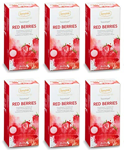 Ronnefeldt Teavelope Red Berries, aromatisierter Früchtetee, 6 x 25 Teebeutel, 6er Pack, 375 g