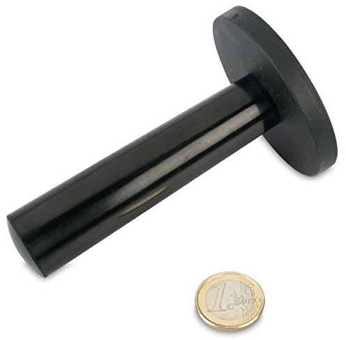Starkes Magnetsystem Neodym Ø 66 mm gummiert mit Griff (magnets4you) - hält 25 kg, starker Halt durch Neodym-Magnete und kein Verkratzen durch Gummierung