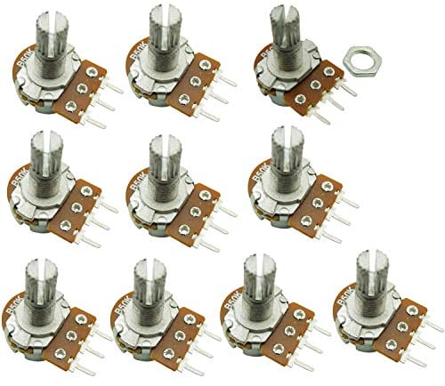 Aihasd 10PCS B50K 50K Ohm Adjustment Single Linear Rotary Taper Potentiometer Shaft 15mm