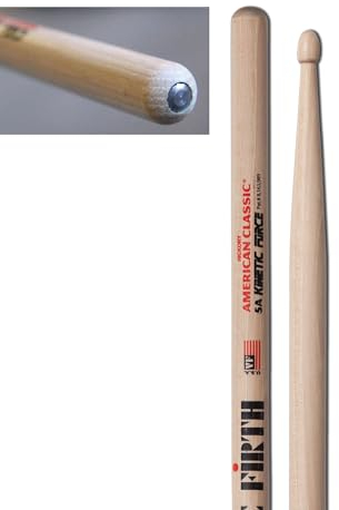 Vic Firth American Classic 5A Kinetic Force Baguettes, Caryer Américain, Bout en Bois