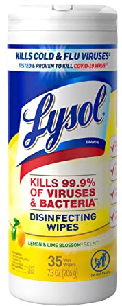 Lysol Disinfectant Wipes, For Disinfecting, Deodorizing, and Cleaning, Lemon & Lime Blossom, 35ct