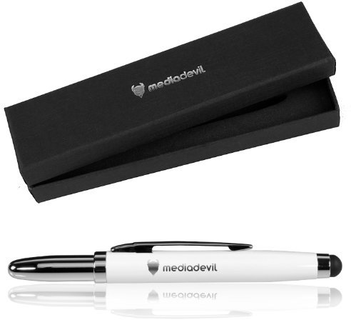 MediaDevil Touchscreen Stylus (White) for Tablets & Smartphones (e.g. Apple iPad, iPhone, Samsung Galaxy Tab) -