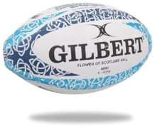 GILBERT Internationale Blumen Von Schottland Maskottchen Rugby Ball - Weiß, Mini