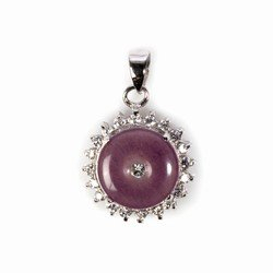 Kleine Schätze - Damen-Anhänger Sterling Silber 925 Lavendel Jade Zirkonia