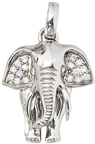 Jobo Damen-Anhänger Elefant aus 925 Sterling Silber mit 16 Zirkonia