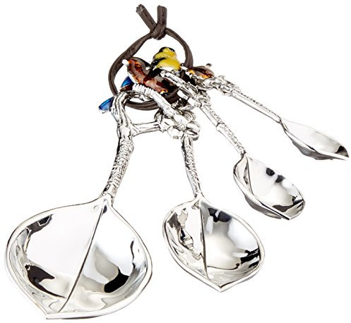 Ganz 4-Piece Set, Birds Measuring Spoon, One Size, Silver