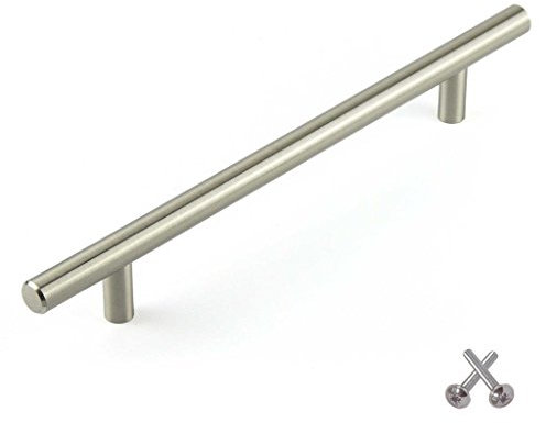 T Bar Kitchen Cabinet Door Handle, Cupboard Drawer Bedroom Furniture Handles, Brushed Nickel 356mm