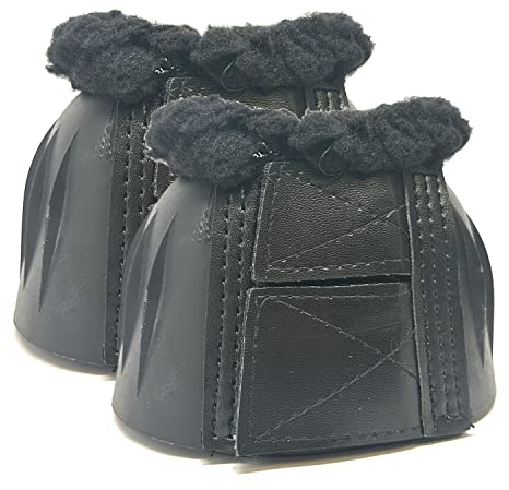 Professional's Choice Fleece Rear Open Rubber Boots | Hook & Loop Closure | Sold in Pairs | X-Large Black