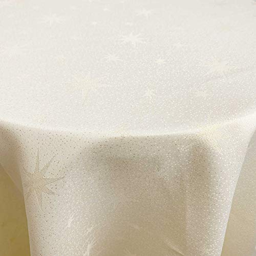 Lurex Tischdecke Sterne Farbe und Größe wählbar - Oval 160x220 cm Gold - dezent glitzernd Tischdecke Weihnachten