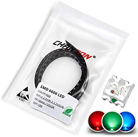 Chanzon 100 Stk. SMD 0603 (1,6 mm x 1,6 mm) RGB Multicolor LED Diode Lights 20mA Glühbirne Lampen Elektronische Komponenten Anzeige Leuchtdioden