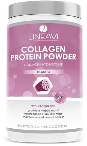 LINEAVI Kollagen Proteinpulver 400g, 100% Kollagen Hydrolysat, für Bindegewebe, Gelenke und Muskeln, frei von Hormonen und Antibiotika, in Deutschland hergestellt